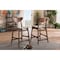 Baxton Studio Latina Grey Upholstered Walnut Finishing 24" Counter Stool, PK2 123-6801 - alternate 2